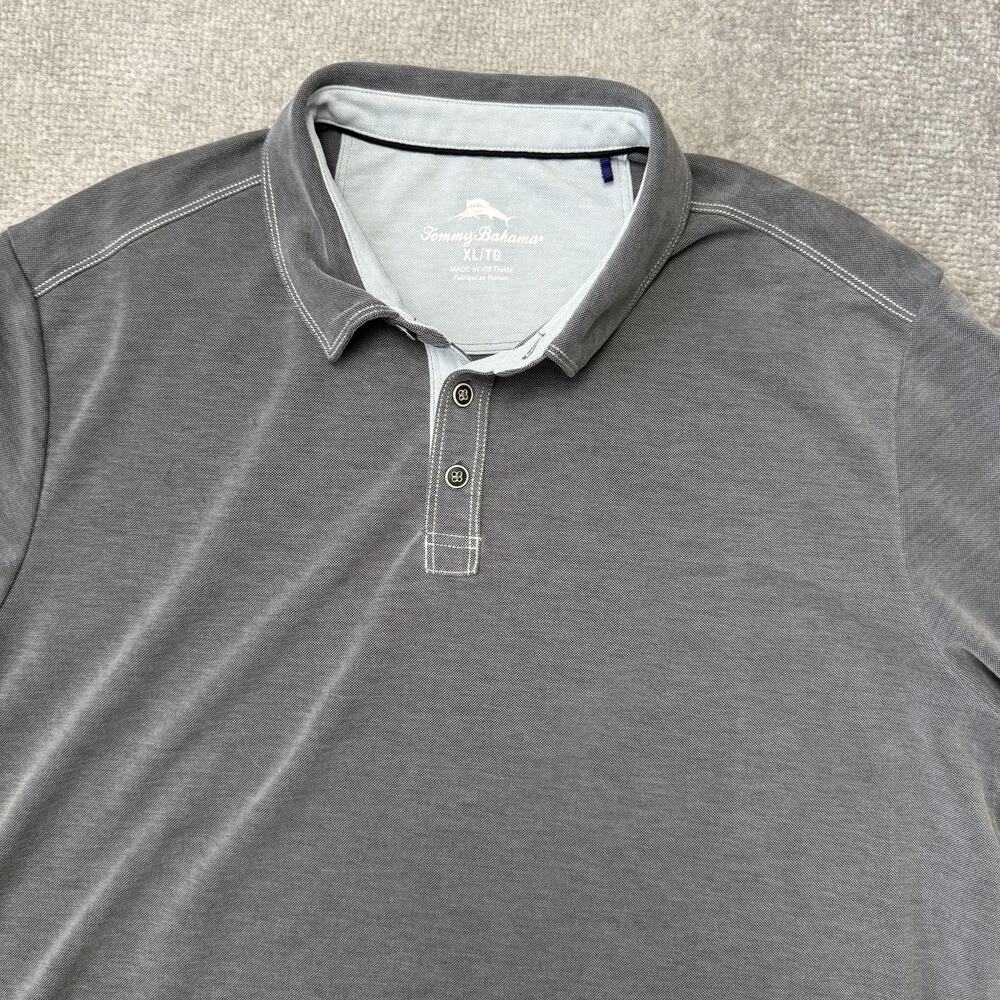 Tommy Bahama Polo Shirt Mens XL Gray TENCEL Lyocell Blend Short Sleeve Casual - Picture 2 of 9
